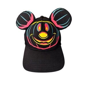 Disney Halloween Pumpkin Mickey Mouse Glow In Dark Ears Adjustable Cap Hat OS